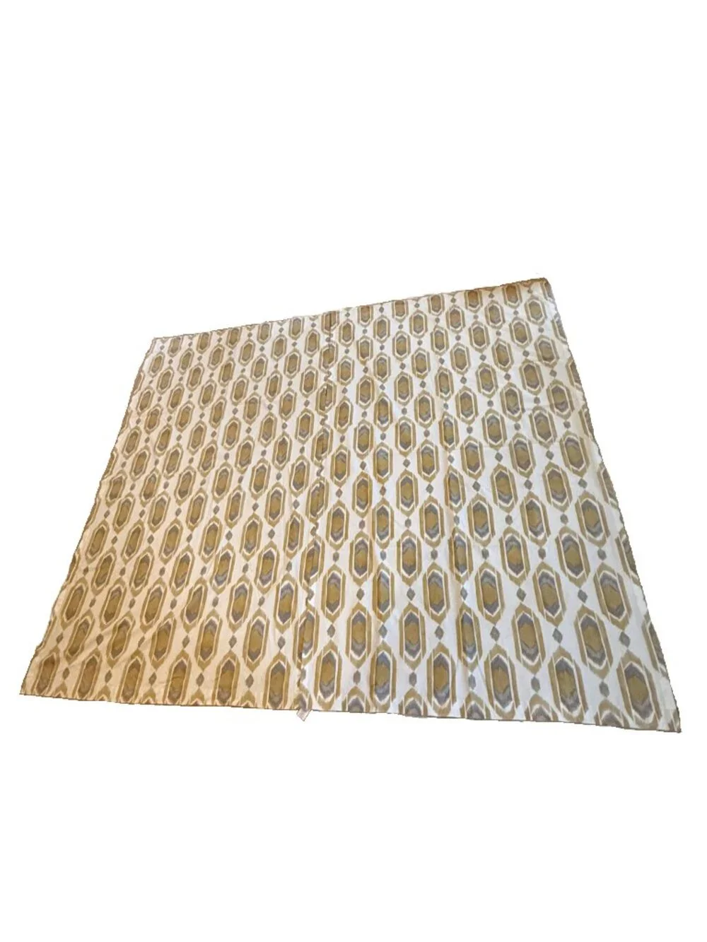 West Elm 2 Curtain Panels Gray Cream Cotton Southwestern Hidden Tab MCM Style